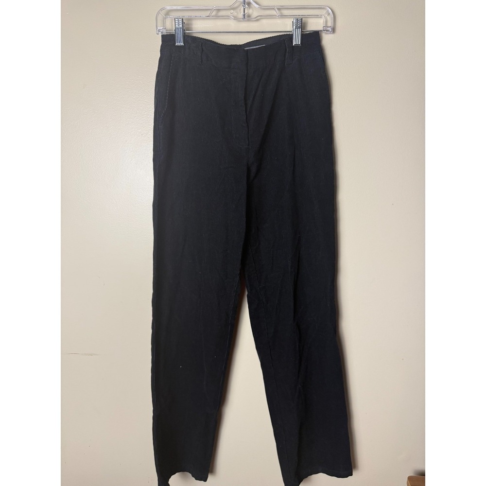 Eddie Bauer Bootcut Pants Womens 4 Black Mid Rise Corduroy Cabincore